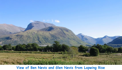 View of Ben Nevis and Glen Nevis from Lapwing Rise & Stepps Cottage