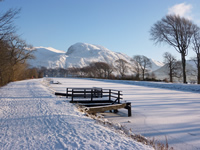Ben Nevis and the Caledonian Canal in winter